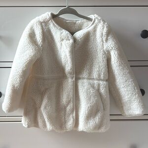 Janie and Jack white faux fur jacket